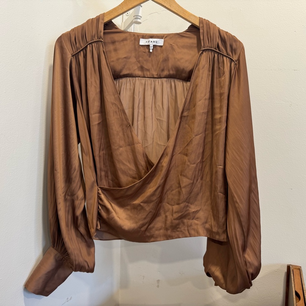 Frame Satin Brown Top